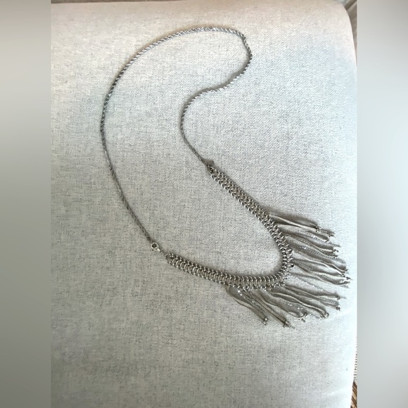 🎁 FREE ADD ON Silver Tone Boho Chains and Fabric Fringe Long Neck… - Picture 2 of 4